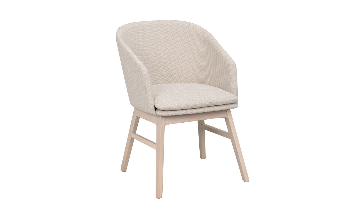 WINDHAM Karmstol beige tyg/vitpigmenterad