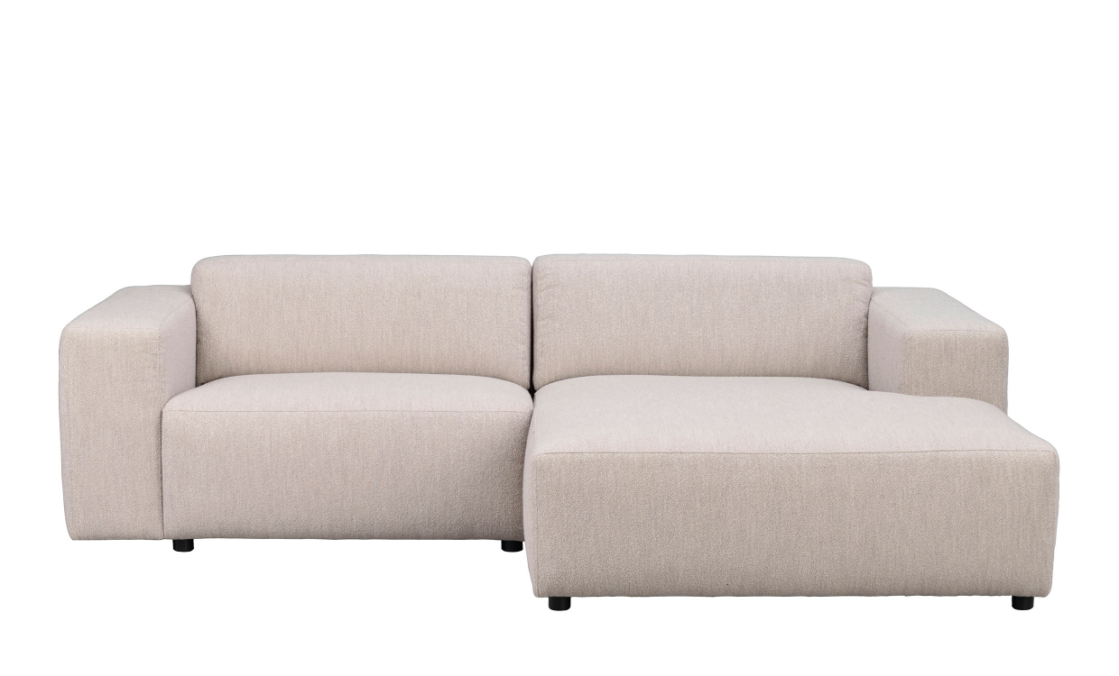 WILLARD soffa 3-sits-schäslong höger ljusbeige