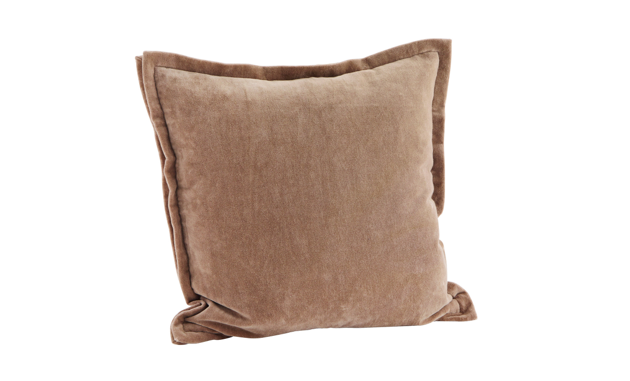 Madam Stoltz VELVET Kuddfodral 45×45 Light Brown