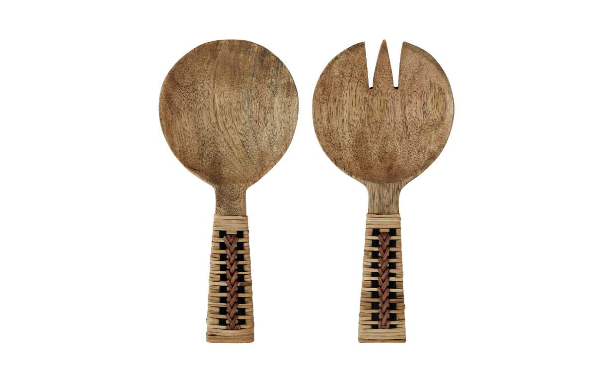 Madam Stoltz WOODEN Servingsbestick Natur