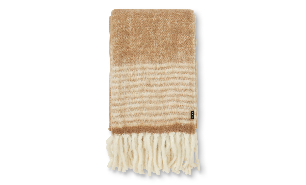 ALMOND Mohair Pläd Beige