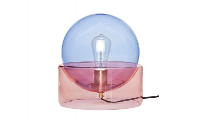 BORDSLAMPA Glas Bl/Rosa