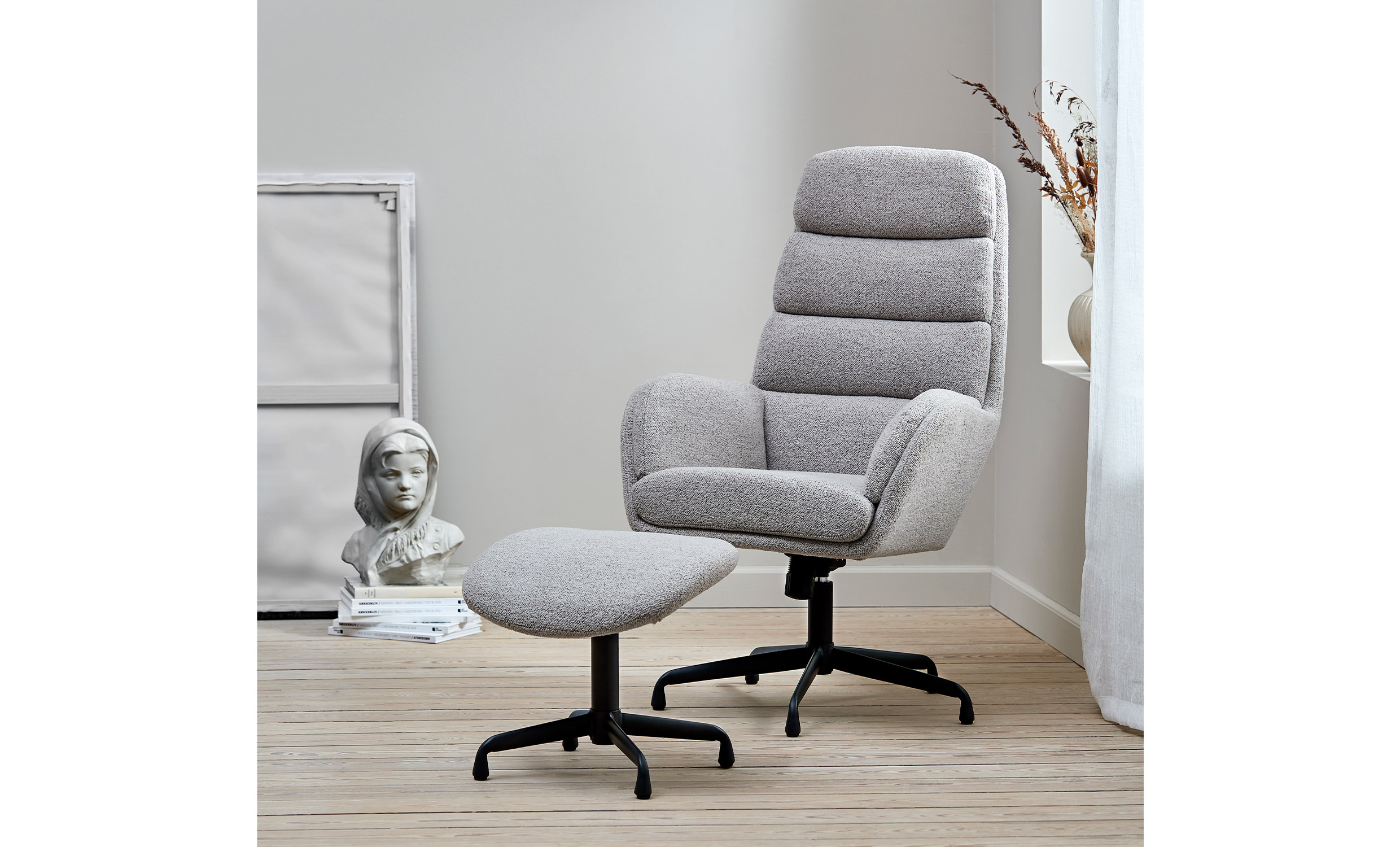 POLO Recliner och Fotpall Taupe