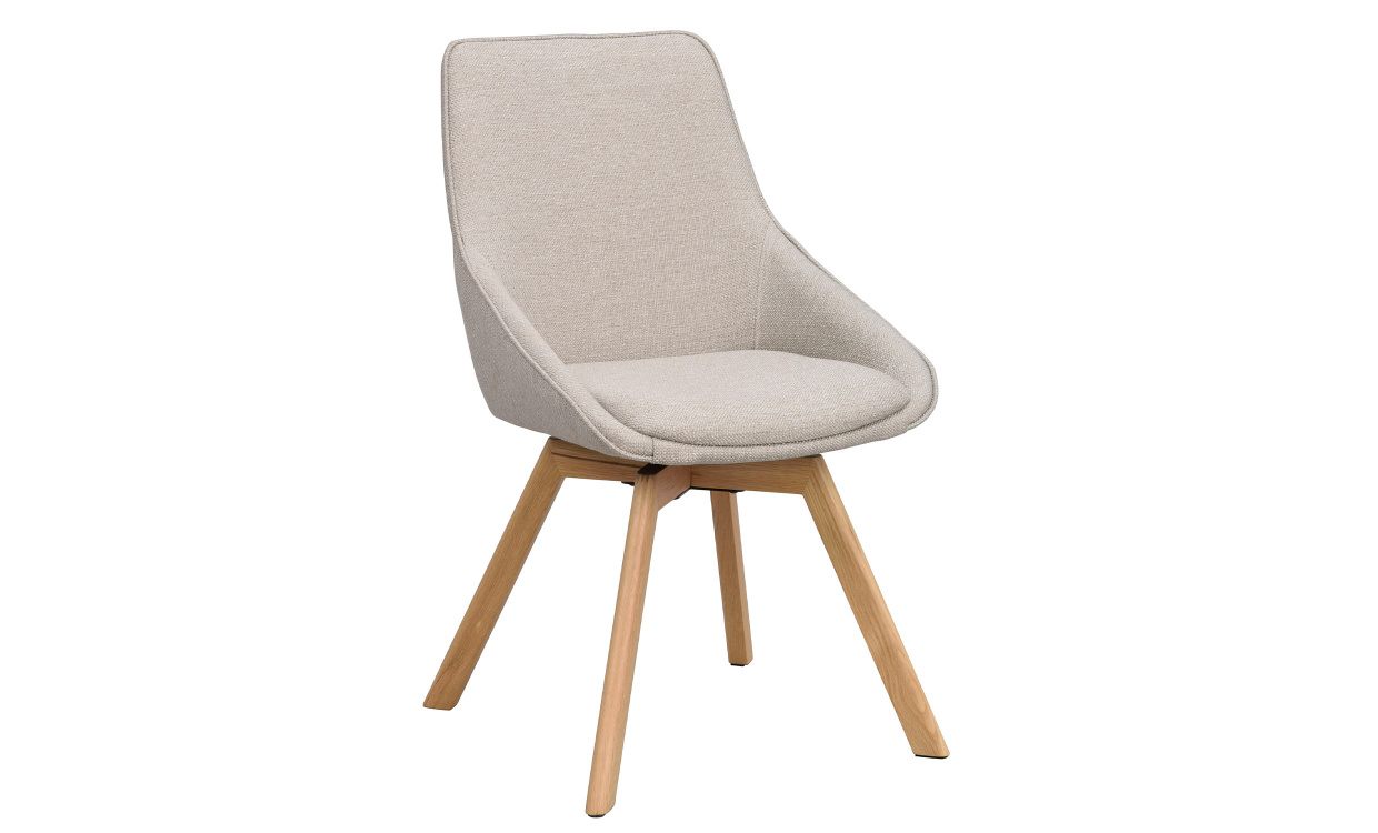 ALISON Snurrstol Beige/Ek i gruppen Matplats / Sittmbler / Stolar hos SoffaDirekt.se (118064)