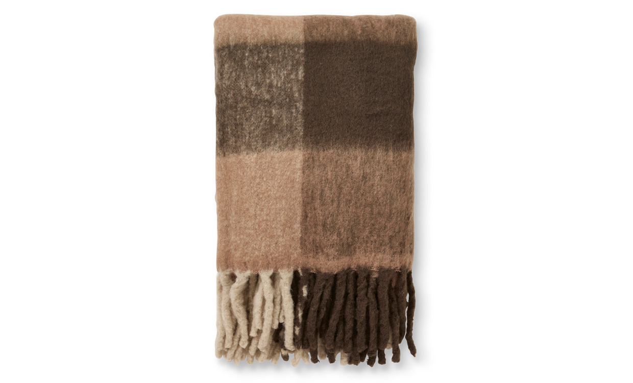 CHECK Mohair Pld Mrkbrun i gruppen Mattor & Textil / Pldar hos SoffaDirekt.se (N892492-73)