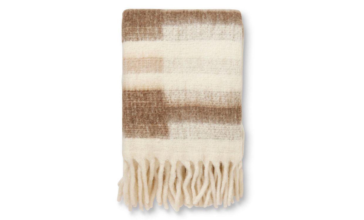 STRIPED Mohair Pld Gr/Vit i gruppen Mattor & Textil / Pldar hos SoffaDirekt.se (N892494-91)