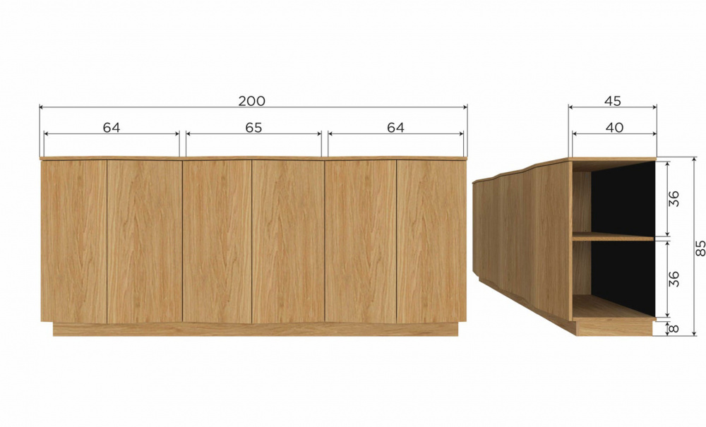 ZUMA Sideboard Ek i gruppen Vardagsrum / Frvaringsmbler / Sideboards hos SoffaDirekt.se (375184-TP)