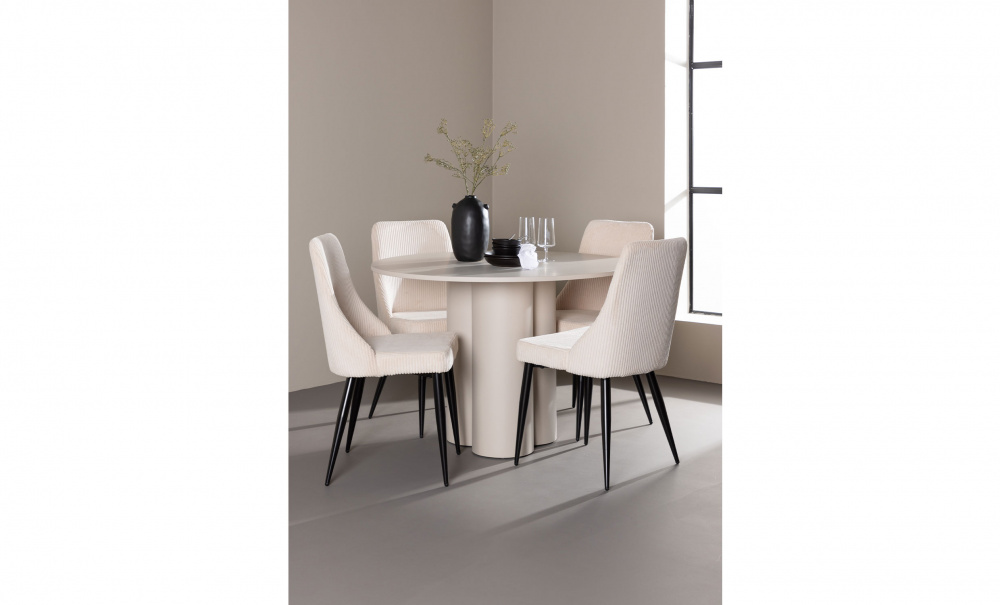 OTILIA Matbord 110 Beige i gruppen Matplats / Bord / Matbord hos SoffaDirekt.se (61130-102)