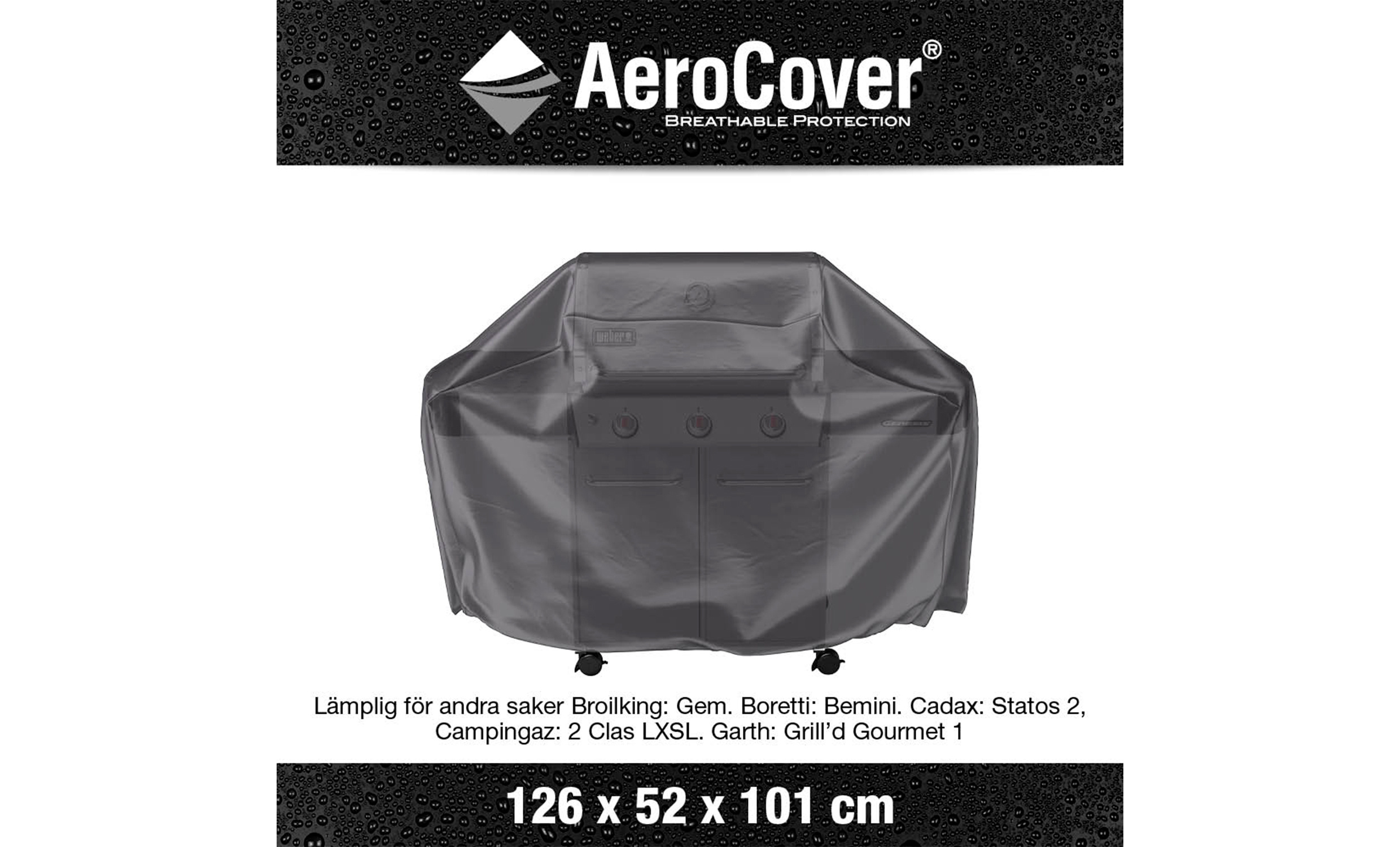 AEROCOVER Grillskydd 126x52x101 Antracit