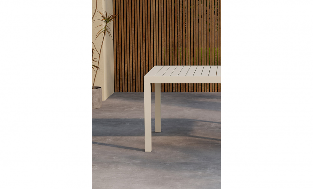 FLYNN Matbord 160/240 Beige i gruppen Utembler / Trdgrdsbord / Matbord hos SoffaDirekt.se (9792-222)