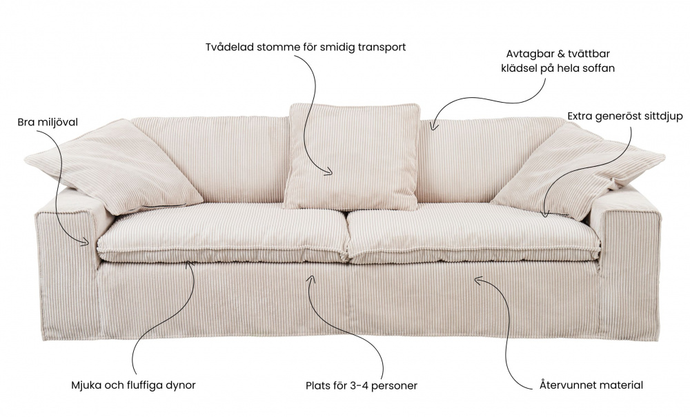 DOVER Grand Deluxe 4-sitssoffa Manchester Offwhite i gruppen Vardagsrum / Soffor / 4-sits soffor hos SoffaDirekt.se (DO4SZOOW)