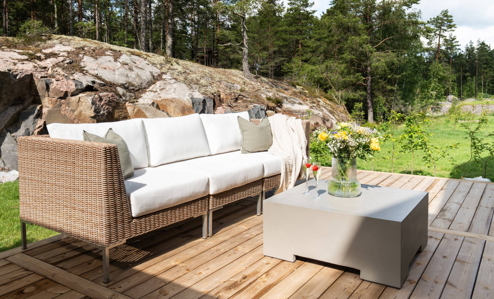 GREENVILLE Soffa L Konstrotting i gruppen Utembler / Trdgrdssoffor hos SoffaDirekt.se (GRE-2S-1S-RATTAN)