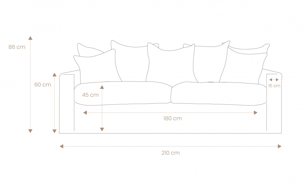 MONACO PREMIUM 3-sitssoffa Beige i gruppen Vardagsrum / Soffor / Beiga soffor hos SoffaDirekt.se (MO3SBE)