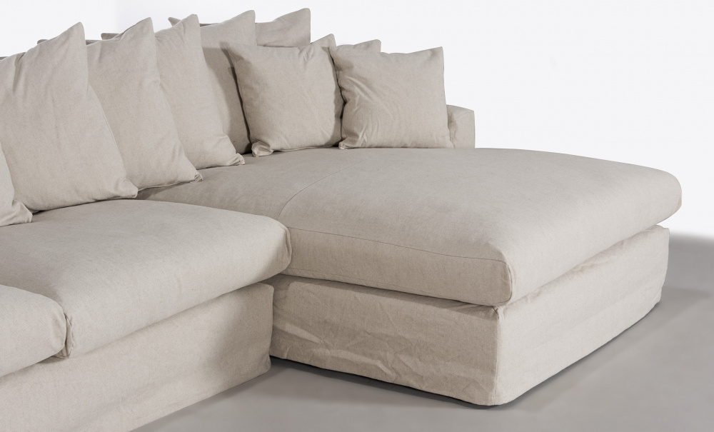 MONACO PREMIUM U-Soffa Hger Beige i gruppen Vardagsrum / Soffor / U-Soffor hos SoffaDirekt.se (MOD3ABE)