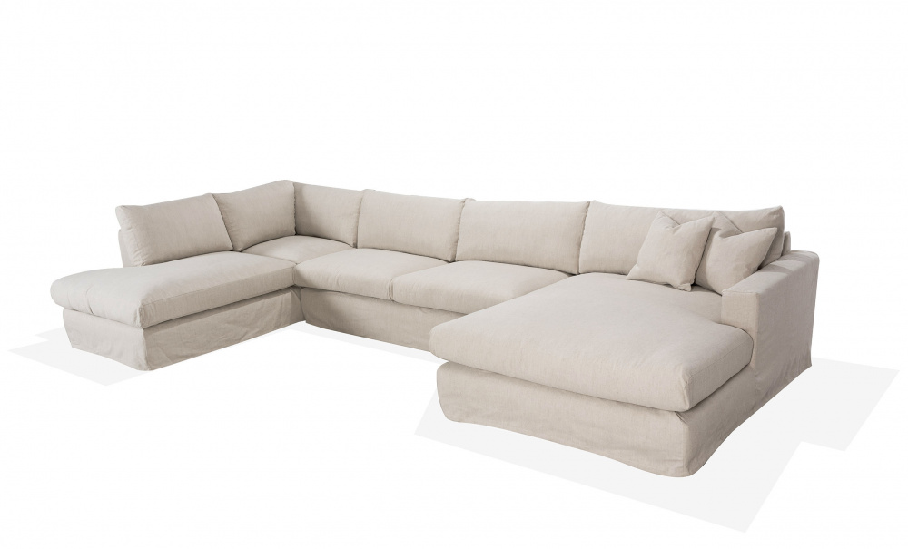 MAXIME U-Soffa Vnster Beige i gruppen Vardagsrum / Soffor / Beiga soffor hos SoffaDirekt.se (MXA3DBE)