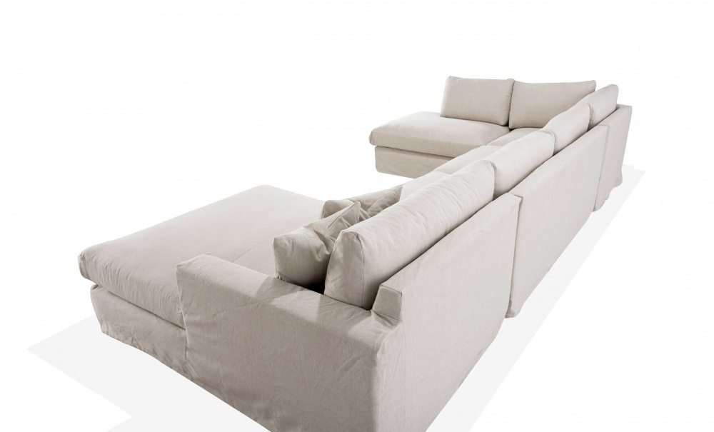 MAXIME U-Soffa Vnster Beige i gruppen Vardagsrum / Soffor / Beiga soffor hos SoffaDirekt.se (MXA3DBE)