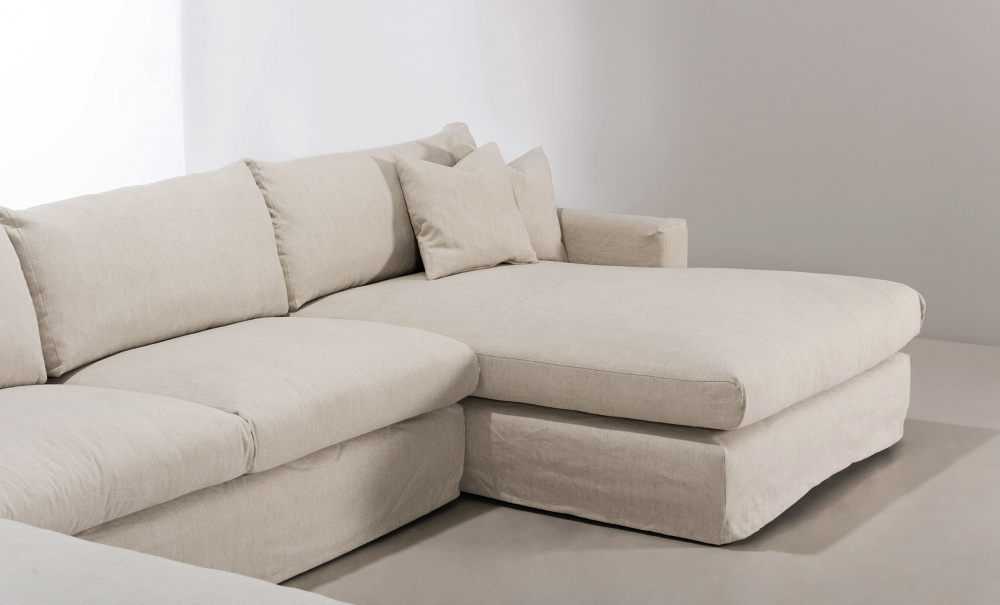 MAXIME U-Soffa Vnster Beige i gruppen Vardagsrum / Soffor / Beiga soffor hos SoffaDirekt.se (MXA3DBE)