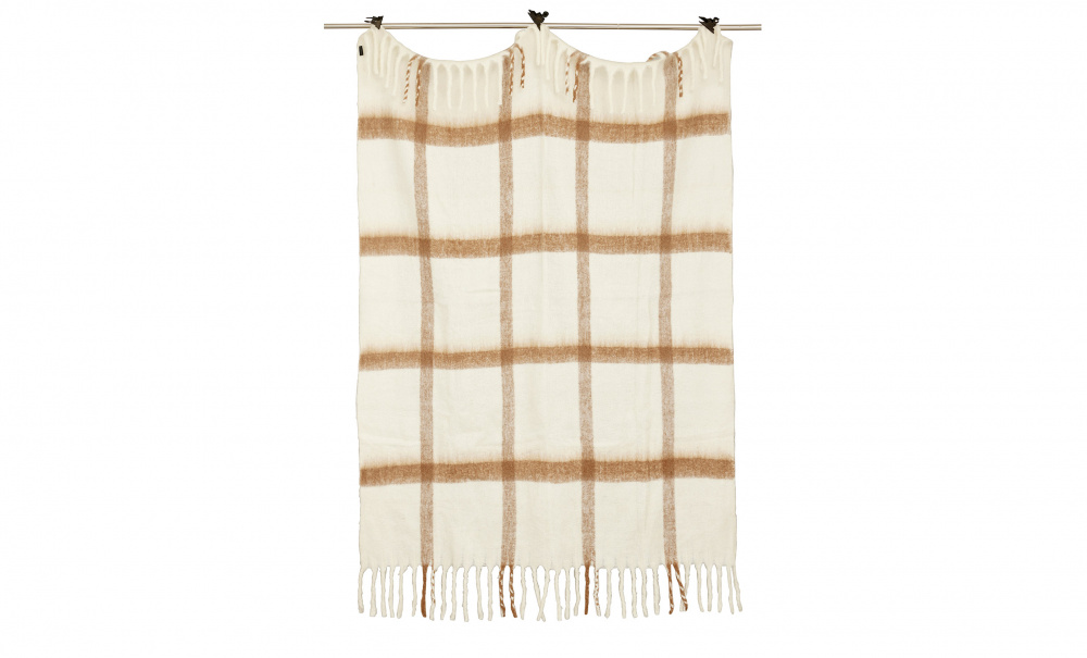 CHECK Mohair Pld Beige i gruppen Mattor & Textil / Pldar hos SoffaDirekt.se (N862406-72)